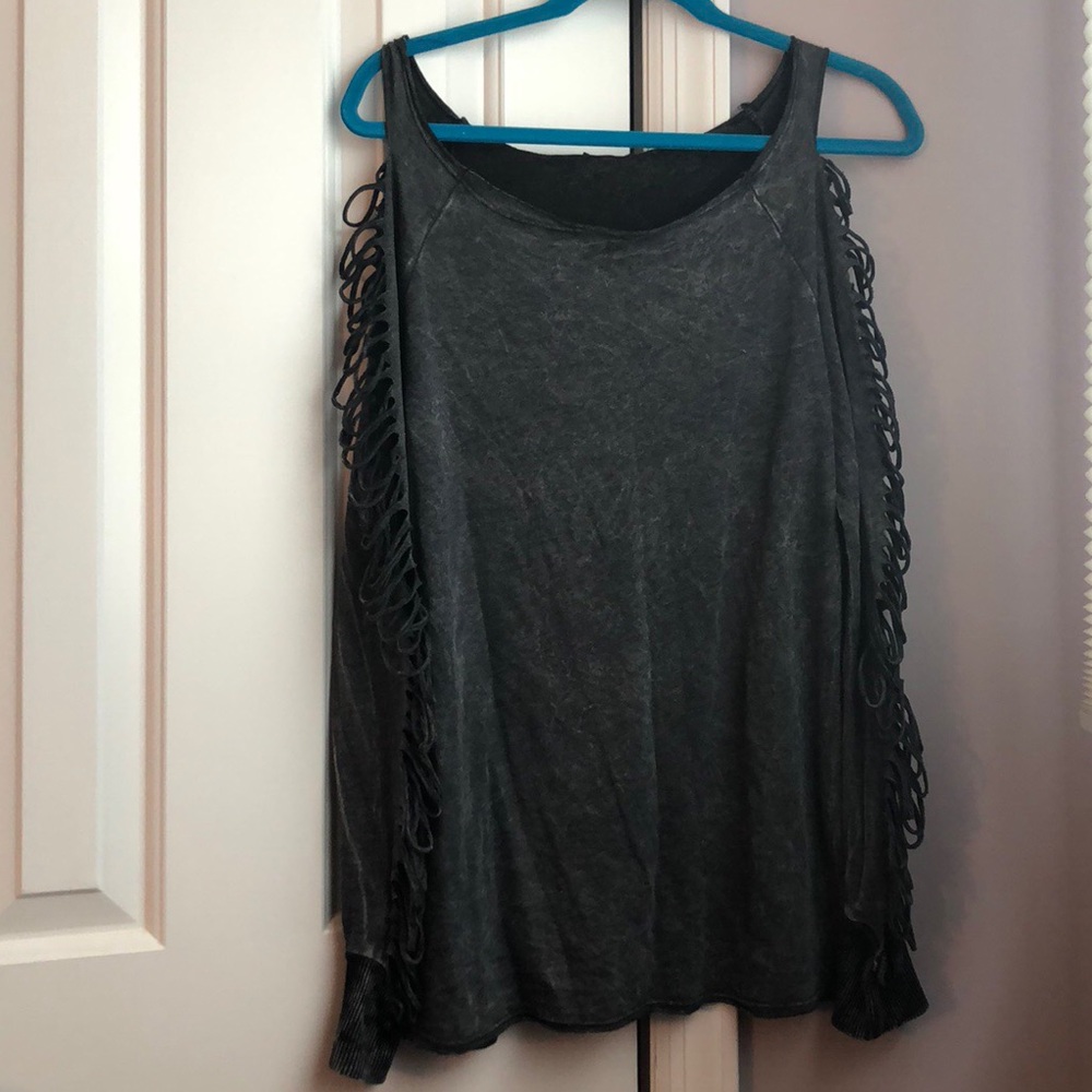 Grey long-sleeve with cut outs